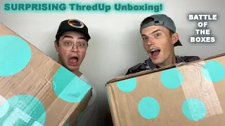 Battle of the Boxes: SURPRISING ThredUp Mixed Clothing Rescue Box Double Unboxing!!