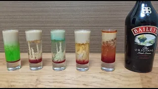 TOP-5 Cocktail Shots with Irish Cream liqueur. How to make Zombie Brain, Fallen Frog, Brain on Fire