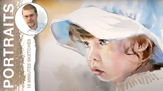 #158 Child Portrait in Soft Light (Watercolor Portrait Tutorial)