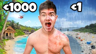 €1 vs €1000 Eiland Survival!