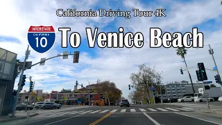 Driving to Venice Beach Via Interstate Freeway 10 West 4K - Los Angeles - California - USA