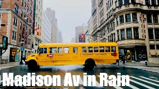 New York City Driving-Madison Avenue in the Rain E57th to E85th 01262024 HDR 4K