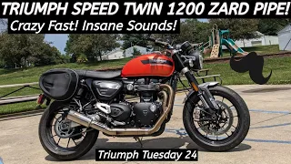 Insanely FAST Triumph Speed Twin 1200 w/ Italian Zard Pipe - Wahoo! TT 24