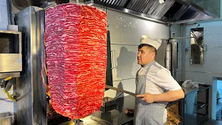 124 kg Meat for Shawarma | Very Tasty Doner in Uzbekistan | Turkish Cuisine