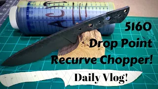 Making A 5160 Drop point Recurve Chopper Part 2 | Knife Making | Daily Vlog