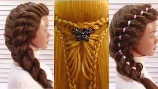 Топ 5 красивые прически на выпускной 🔴Косы🔴Top 5 beautiful hairstyles for graduation.Braids