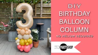 Easy Inexpensive Balloon Number Column DIY | No Helium Required