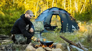 Hot Tent Camping and Campfire Cooking