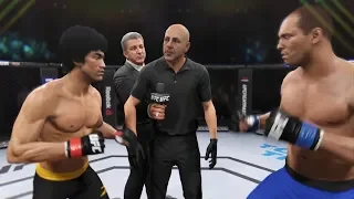 Bruce Lee vs. Royce Gracie (EA Sports UFC 2) - CPU vs. CPU - Crazy UFC 👊🤪