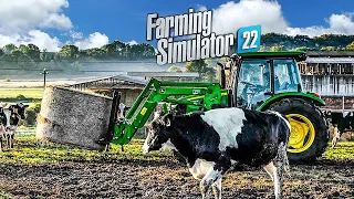 Feeding cows with JOHN DEER | Farming Simulator 22