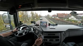 truck driving DAF XF , Ludwigsburg to A81