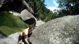 Devil's Pool Jump with GoPro HD Hero chest mount