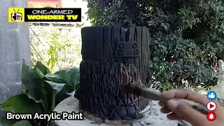 DIY HOW TO MAKE CEMENT TREE STUMP FLOWER POT#99 / AMAZING IDEAS FROM CEMENT