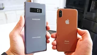 Samsung Galaxy Note 8 vs iPhone X! Battle Of The Bezels