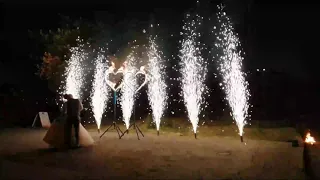 Два огненных сердца и самые высокие холодные фонтаны 5 метров! Финал свадьбы! Белорецк, Магнитогорск