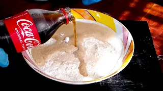 Just Pour Coca-Cola to the Flour and the Bread is read. New recipe very delicious Baking bread