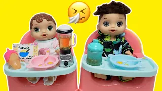 Feeding Baby Alive Abby and Drake Soup baby alive doll videos