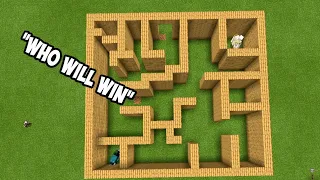 Warden vs Iron Golem maze challenge