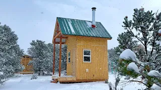 Building Cabin in the Woods Inside 55 sq ft Building Furniture from Firewood