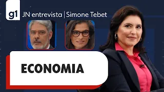 Simone Tebet responde pergunta sobre economia em entrevista ao JN | Jornal Nacional | Eleições | g1