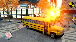 GTA 4 Crazy School Bus Crashes Ep.9