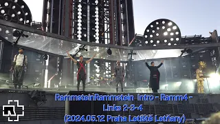 Rammstein  Intro - 1.Ramm4 -  2.Links 2-3-4 /2024.05.12 Praha Letiště Letňany/ Feuerzone / 4k