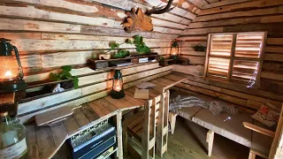 He built his house from pallets with his own hands. Part 4