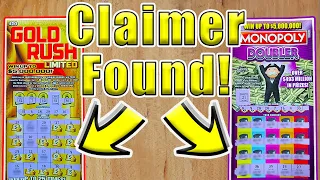 CLAIMER FOUND! GOLDRUSH LIMITED & MONOPOLY DOUBLER!! Florida #lottery Scratch Off Ticket