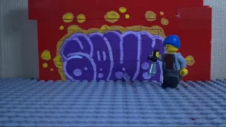 Lego guy does graffiti..