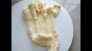 ДЕТСКИЙ КОМБИНЕЗОН с заячьими ушками. Часть 2. A charming jumpsuit for the baby.