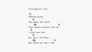 Broken Vessels (Amazing Grace) Hillsong (NO CAPO - guitar chords play along)