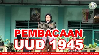 Pembacaan uud 1945 upacara hari sumpah pemuda Tahun 2022 di UPT SMPN 1 SUTOJAYAN