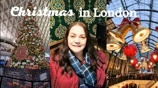 CHRISTMAS IN LONDON | festive vlog | Harrods decorations & Covent Garden | Christmas lights