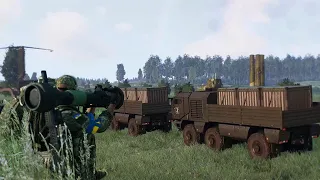 Ukraine NLAW anti tank destroys Russian S400 missile launcher  Arma 3 Milsim