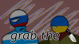 grab the knife meme animation// countryhuman Ukraine//russia //united States //poland// nato