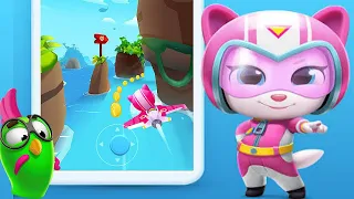 Talking Tom Sky Run Pilot Angela Salving Flip Boss Fight Gameplay Android ios