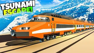 Escaping a HUGE TSUNAMI With a JET TRAIN in Stormworks?! (Stormworks Gameplay Tsunami Survival!)