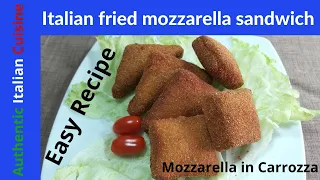 Italian fried mozzarella sandwich ( Mozzarella in Carrozza)  recipe step by step