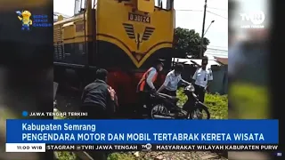 Pengendara Motor dan Mobil Tertabrak Kereta Wisata di Ambarawa