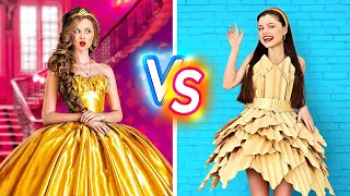 REICHE VS ARME PRINZESSIN || Beliebtes Mädchen VS Armer Nerd! Schulleben 24 STUNDEN von 123 GO! BOYS