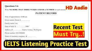 Patient Record IELTS Listening | IELTS listening Practice test 2023 with answers | @IELTSwithKamal