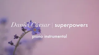 Daniel Caesar - Superpowers | Piano Instrumental (Karaoke & Lyrics)
