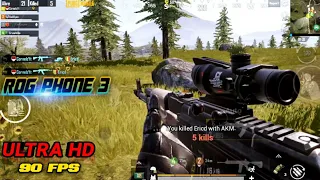 ULTRA HD REALISTIC 90 FPS MAX GRAPHICS PUBG MOBILE GAMEPLAY / ASUS ROG PHONE 3 AUTO CHICKEN