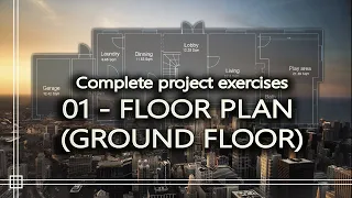 Autocad - Complete floor plan (Step by step) - Part 1