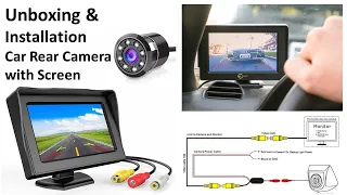 How to install car rear camera, Unboxing Carzex 4.3 Dashboard LCD Screen Rear View Monitor Camera