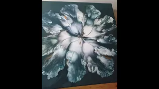 Acrylic Pouring Art Tutorial. Flower with Pearl Colors. #fluidart #pouring #acrylicpouring #pourart