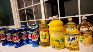 ASMR 20 Cans Ajax+ Gallons Of Lemon Products | SUDSY MEGA PASTE