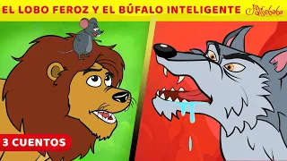 El Lobo y El Búfalo Inteligente & El León, El Ratón 2  | Cuentos infantiles para dormir en Español