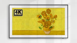 Van gogh Sunflowers animated - Screensaver Video 4k resolution  - Relaxing music