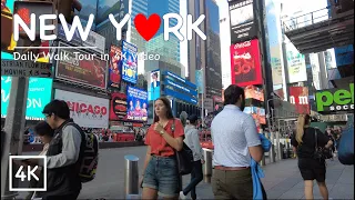 [Daily][Full] New York City, Midtown Manhattan Summer City Walk Tour, Times Square, 57th Street